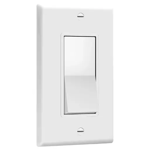 ENERLITES Decorator On/Off Paddle Switch with Wall Plates, Single Pole, 3 Wire, Grounding Screw, Residential Grade, 15A 120V/277V, UL Listed, 91150, White