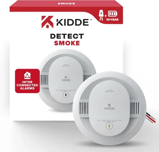 Kidde Hardwired Smoke Detector, 10-Year Battery Backup