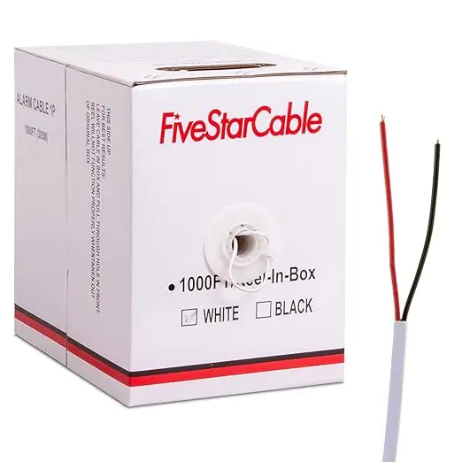 1000 Ft. Alarm Wire 22AWG 2 Conductors Security Cable