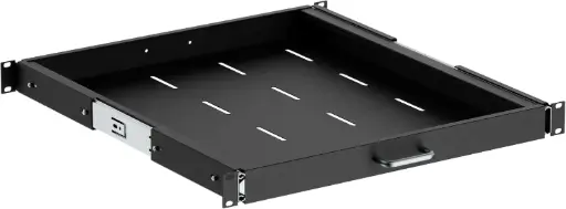 1U Sliding Rack Shelf with Handle for Server Racks - Extendable from 20 to 35 inches - Fits Standard 19 inch x 20 inch 4 Post Rack